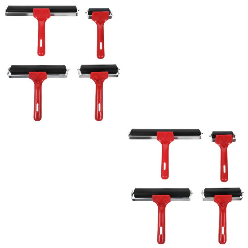 8 Pcs Professional Rubber Roller Printmaking Craft Stamping Painting 2