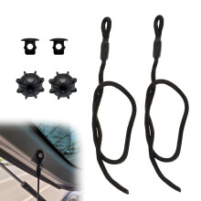 MEKEET 2PCS Parcel Shelf String Black Nylon Rubber Car Boot Strings Roof Rack Attachment Straps Rear Wrap Rack Fixing Ropes Tonneau Lid with Rope Lan