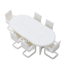 14Pcs White Plastic Mini Meeting Chair Toys Kit for Home Decor
