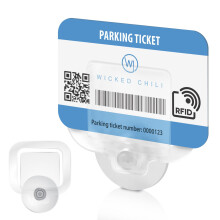 Wicked Chili 4x Parking Permit, Ticket and Note Holder for Car Windscreen, Clips with Removable Suction Cup, Avoid parking fine, Set of 4 (Made in Ge