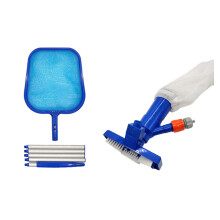 2 Sets Vacuum Jet Suction Head For Pool Shallow Mesh With Rod Blue