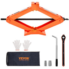 VEVOR Scissor Jack, 2.5 Ton/5512 lbs Scissor Car Jack, 3.7"-17.1" Lifting Range Scissor Lift Jack with Ratcheting Handle and L-Wrench, Portable Tire