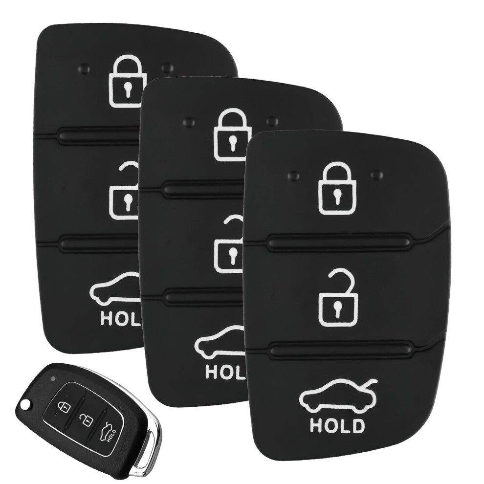 3Pcs 3 Button Key Fob Cover Compatible With Hyundai I40 I30 I20 I10 Ix20 Ix30 Ix35 Santa Fe Tucson Elantra Accent Car Remote Control Flip Key Fob She 43073009