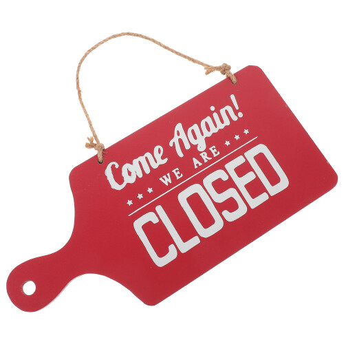 2Pcs Open Closed Sign For Stores Cafe Double-Sided Wood