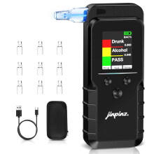 Alcohol Breathalyzer Tester with Electrochemical Sensor: Professional Digital Breathalyser with Counter – Portable Rechargeable High Accuracy Breath