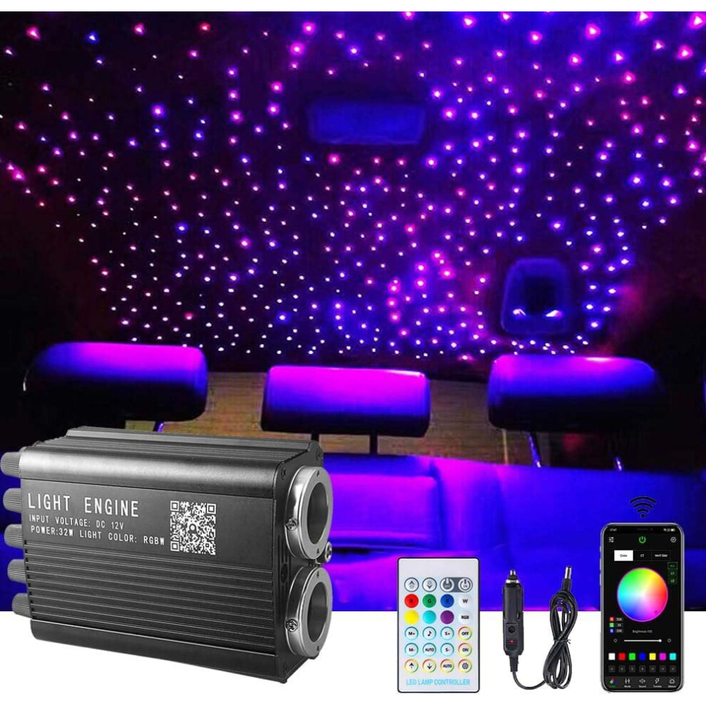 Twinkle Star Headliner ,32W 1000Pcs 13.1Ft Led Star Ceiling Fiber Optic Kit App/Remote Control For Car/Home/Party Light 73435853