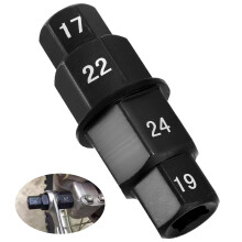 DASBET Hex Axle Tool 3/8 Inch for Motorcycle Front Rear Axle Wheel, 4-in-1 Hex Allen Axle Spindle Driver Socket Adapter Tool - 17mm, 19mm, 22mm, 24mm