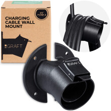 GRAFT type 2 EV Charger Cable Organizer | Wall mount for electric car with IEC 62196-2 plug | Holder for type 2 wallbox charging station including an