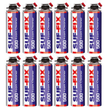 SUF-FIX 12x PU Foam Gun Cleaner | 500 ml Contractor Grade Liquid Cleaning | Designed to Absorb and Remove PU Foams (Clear, Pack of 12)