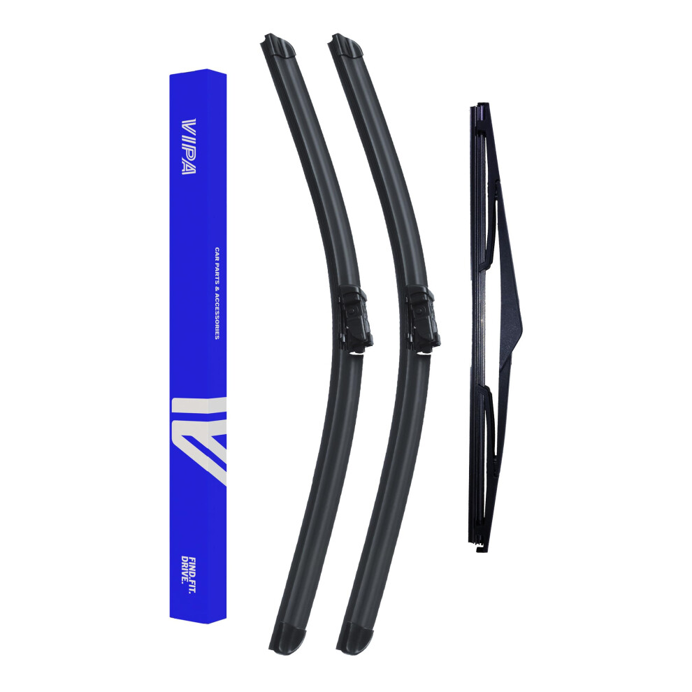 Vipa Car Parts Premium Wiper Blade Set | Fits: Ford Focus Mk3 Hatchback (Feb 2011 To Dec 2018) | All-Weather Performance | Durable, Streak-Free Winds 93124171