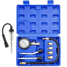 DASBET 9PCS Compression Tester Kit with Spark Plug Tester | Engine Compression Testing Tool Petrol 0-20 Bar & 0-300 psi Car and Motorcycle Engine Tes