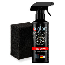 Glart 45RK45RK Tire Shine 500 ml, with applicator sponge, satin finish, UV protection, color enhancing, for tire sidewalls, plastic, door rubber, rub
