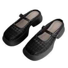 Bequeme Damen-Pumps mit klobigem Plateauabsatz und rutschfester Sohle, stilvollem, klassischem runden Zehenbereich, elegantem und strapazierfähigem