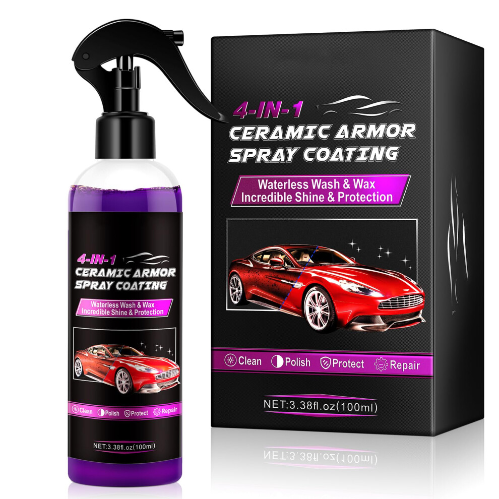 Ceramic Coating Car Wax Spray 4 In 1 Hydrophobic Car Repair, Polish, Waterless Car Wash, And Shine, 100Ml Polymer Sealent Top Coat Spray Protection 50498574