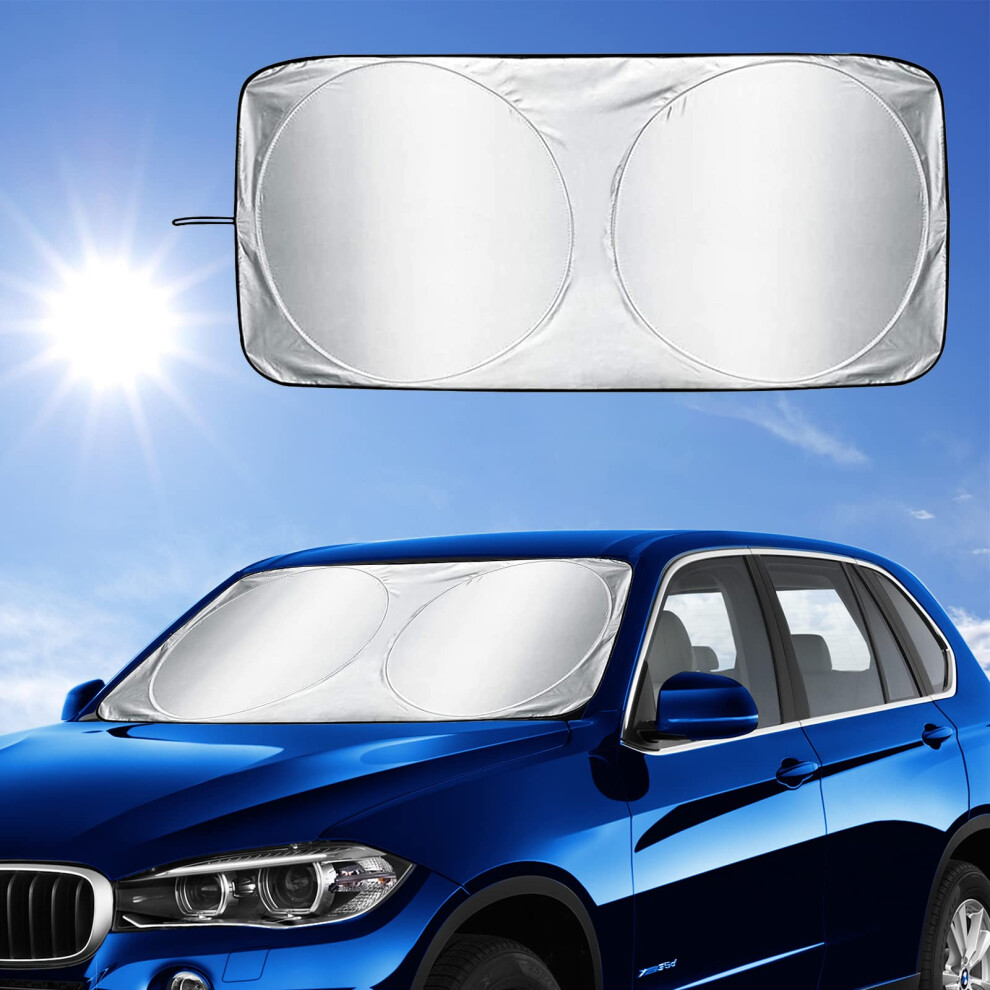 Car Windscreen Sun Shade,Front Windshield Sunshade,Foldable Cover Visor Sunshades,Reflective Uv Dust Protector,Automotive Ray Protection Block Paraso 61037670