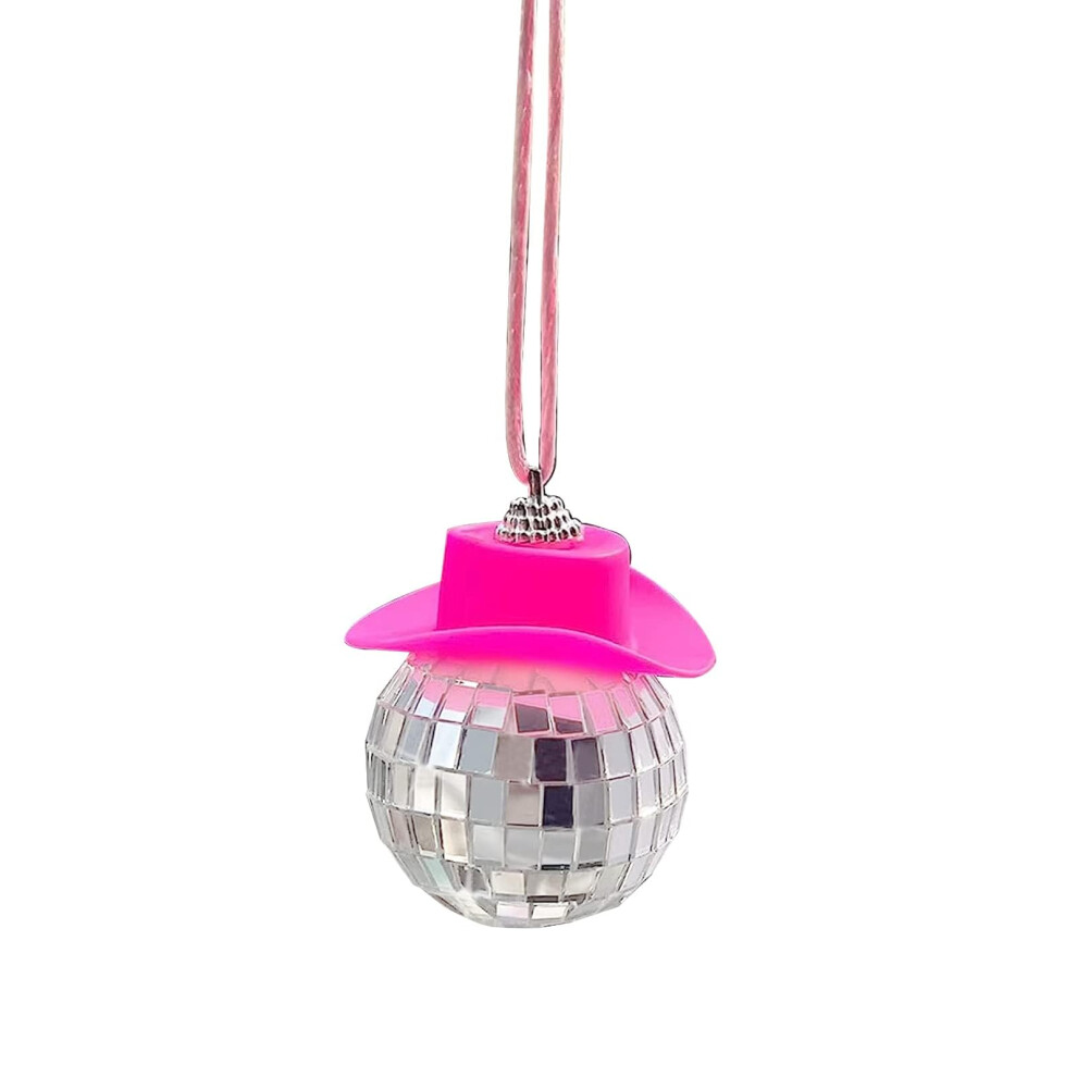 Disco Ball Cowboy Hat Car Accessories,Car Interior Accessories,Cute Car Accessories,Car Hanging Ornament Accessories,Car Rearview Mirror Pendant Funn 42941422
