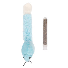 Interactive Teeth Cleaning Plush Cat Toy with Feather Tail and Catnip, Soft And Skin Friendly Bite Resistant Mice Shaped Pet Plaything for Feline