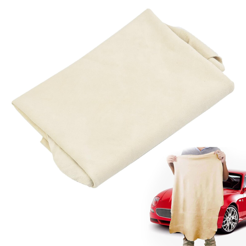 Heizhu 60X40cm Super Absorbent Natural Chamois Leather Cloth For Windows, Shammy Leather Cloth For Cars & Glass, Natural Car Shammy For Cars/Car Wind 73607946