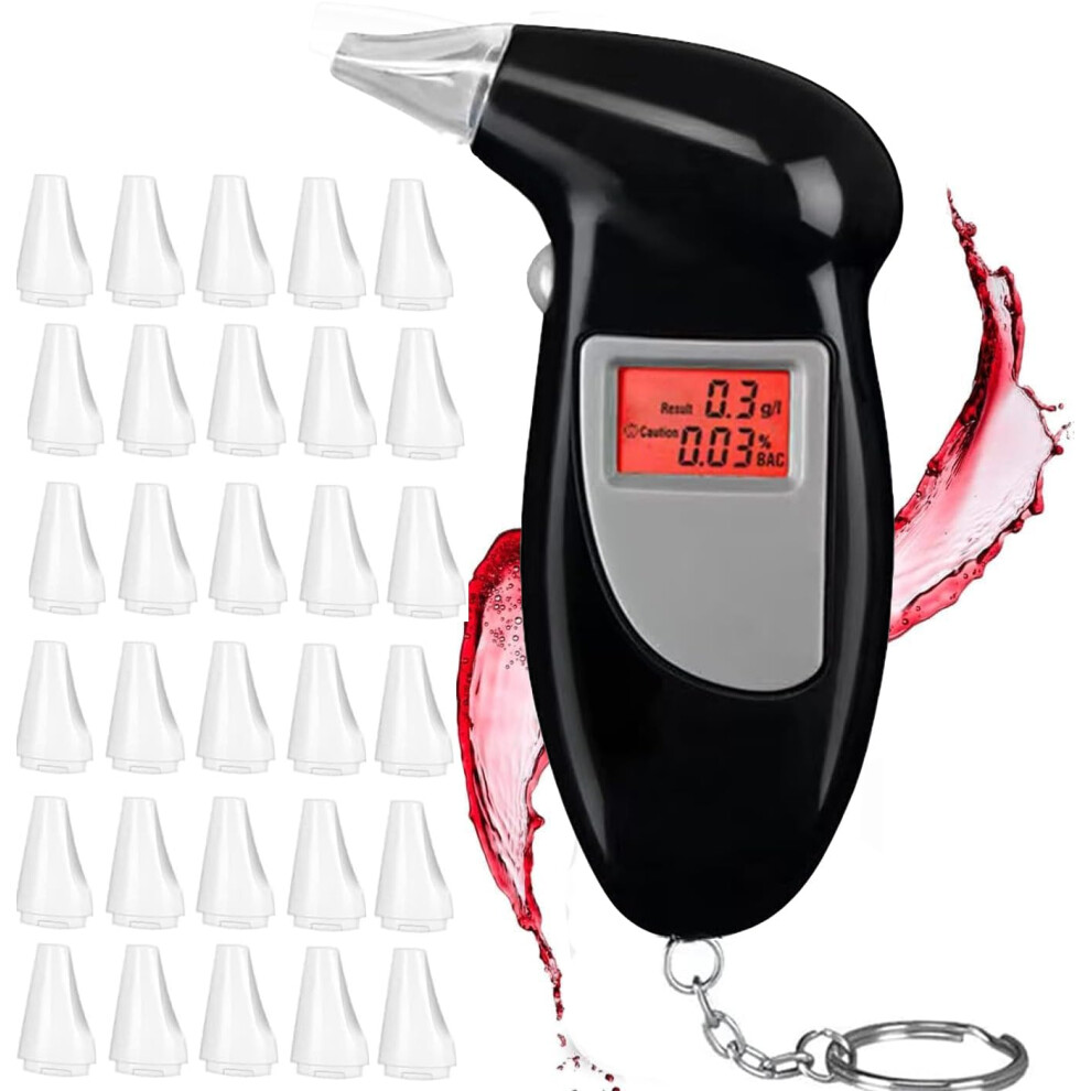 Beseloa Breathalyser Alcohol Tester, Professional Digital Breathalyzer With Lcd Display, High Accuracy Portable Alcohol Breath Tester With With 30 Mo 69115103