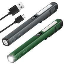 2 Pack Magnetic LED Work Light, COB Pocket Torch Rechargeable with 6 Modes, Portable Inspection Lamp Pen with Magnetic Clip for Emergency, Repair, Ou