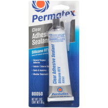 Permatex 80050 Clear RTV Silicone Adhesive Sealant, General Purpose Adhesive, Seals & Insulates, Interior and Exterior Usage, Waterproof, Durable and