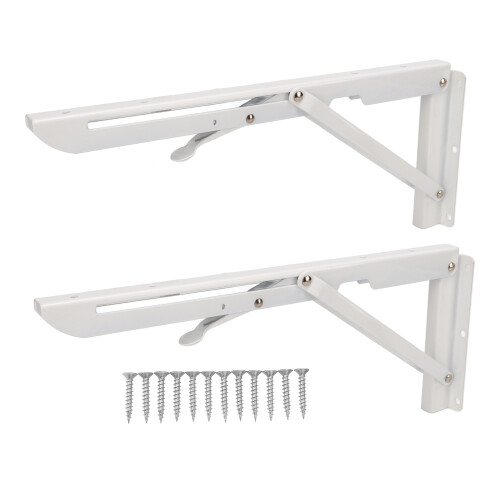 Heavy Duty Metal Shelf Brackets Folding Table Support Bracket Sturdy And Smooth Surface Easy To Install Space Saving Design Triangular Structure Wall