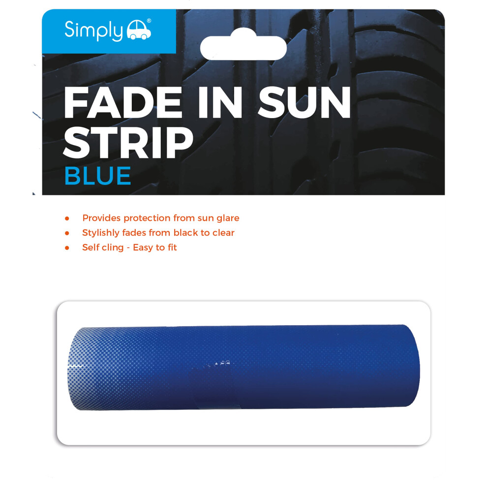 Simply Fad02 Car Windscreen Fade Strip, Provides Protection From Sun Glare, Self Cling Easily Fit & Remove Blue 80824947