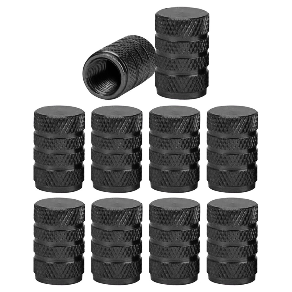 10 Pcs Tyre Valve Caps, Dust Caps For Car Tyres, Tire Valve Stem Caps, Durable Aluminum Tyre Dust Caps For Cars, Bike And Bicycle, Trucks, Moto Black 84270160
