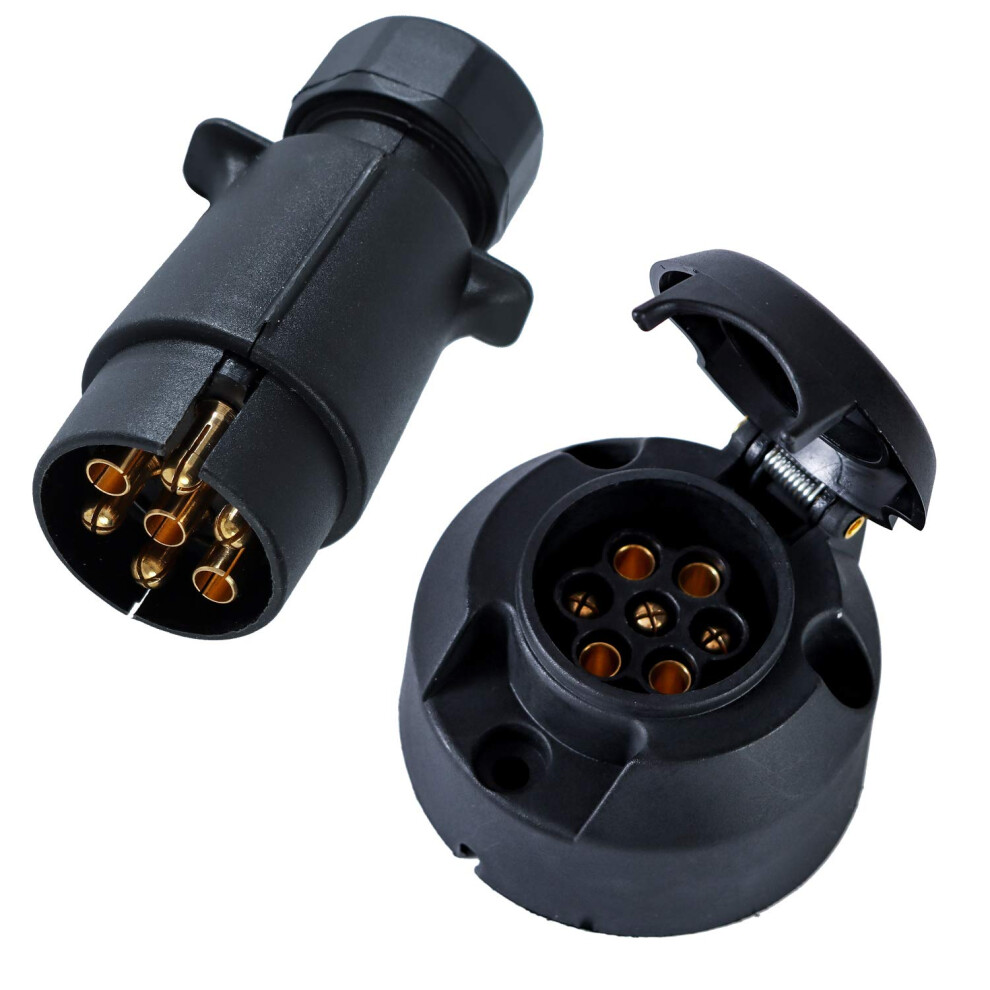 Woola 7 Pin Trailer Plug And 7 Pin Trailer Socket, 12V Caravan Electric Trailer Connector Towbar Towing Socket For Truck Trailer Caravan 31615976