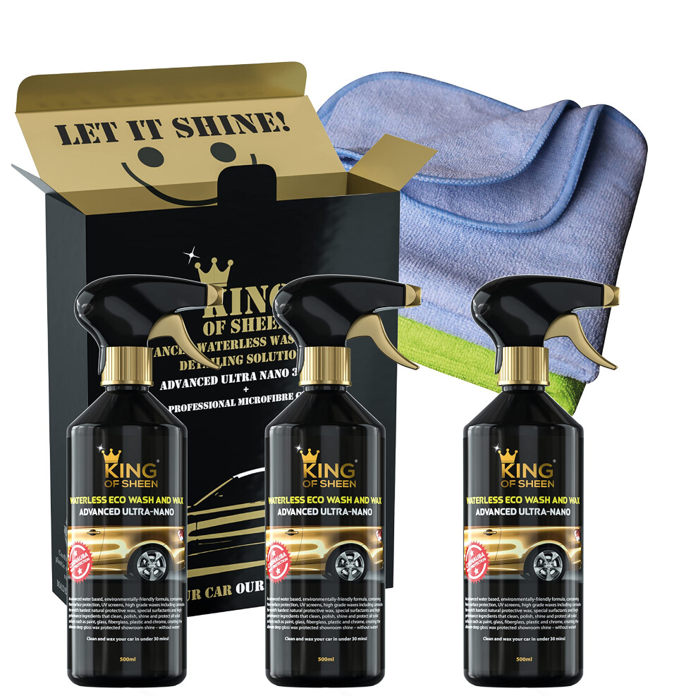 King Of Sheen Advanced Ultra Nano Waterless Car Wash And Wax Spray Car Cleaner With Carnauba Wax And Nano Polymers For Unbeatable Protection And Shin 34861349