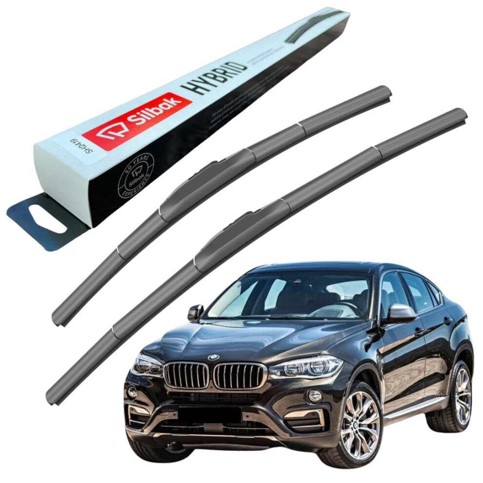 Silbak Windscreen Wipers, Fits For Bmw X6 (11/2014-05/2019) Front Wiper Blades, 600Mm/500Mm 62662499