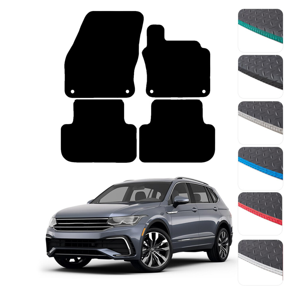 Gcm - Car Floor Mats For Volkswagen Tiguan 2016 To 2024 Full Coverage Floor Protection - Anti Slip & Fit Rubber Car Mats With Clips Easy To Clean Hea 10781531