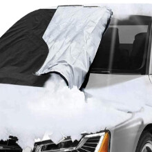 Car Windscreen Cover GENERISE Reversible All Seasons Car Screen Cover Winter & Summer - Protects Windshield from Frost, Snow, Ice & UV Rays - Univers