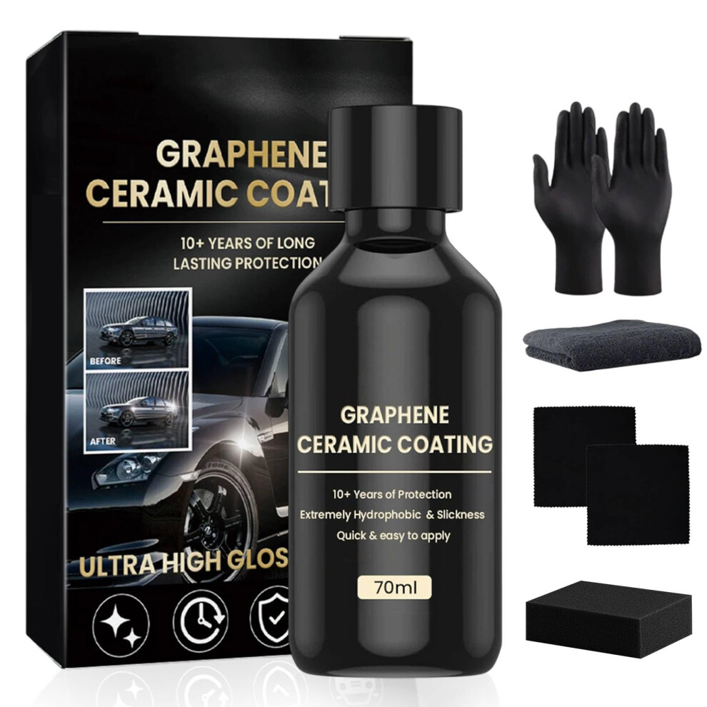 20H Graphene Ceramic Coating Car Kit,Multi-Functional Quick Effect Coating Agent,Graphene Car Scratch Auto Detailing Kit,Hydrophobic Ceramic Car Poli 76271939