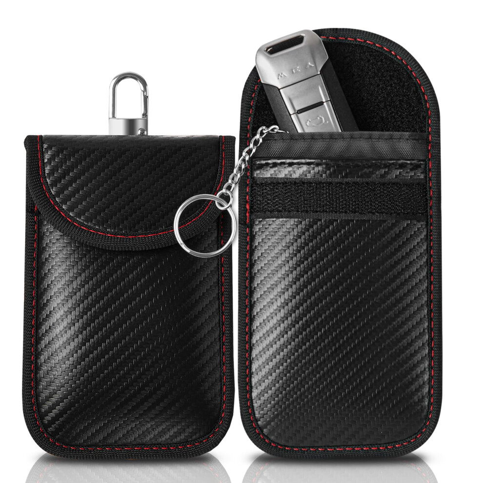 Faraday Rfid Blocking Key Pouch For Keyless Car Entry (Red) Red 37884338