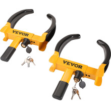 VEVOR Universal Wheel Clamp Lock, 2 Packs, Key Lock, Heavy-Duty Steel, Orange & Black, Wheel Lock, Trailer Wheel Lock, Tire Lock, 6 Keys