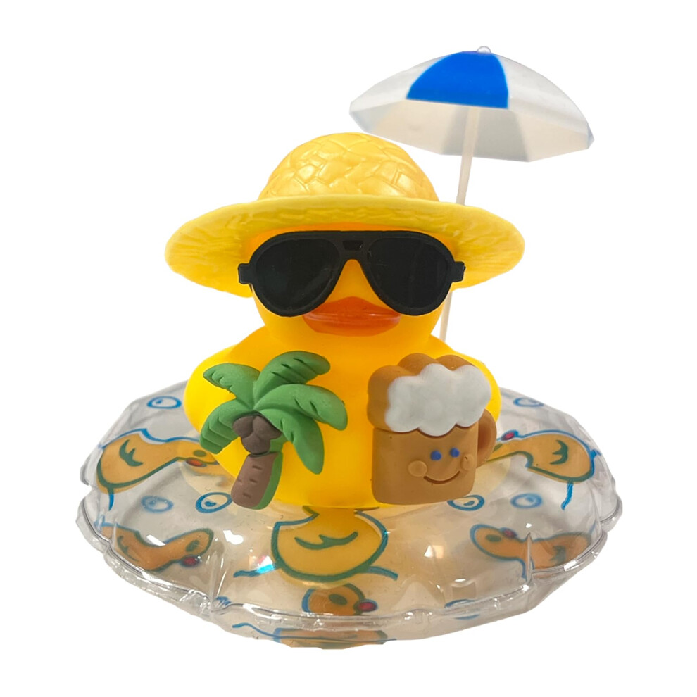 Ethlomoer Funny Car Accessories - Rubber Duck Novelty Cowboy Style Duck Ornaments, & Spots Rubber Ducks For Car Dashboard Accessories (Su Black/White 36296941