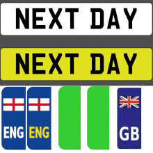 AuraPlates Standard/Pair/Rear/Front UK/GB/EV/Badge/Border Number/Plates/MOT/Leagl/100%| Automotive/Car/Vans/Lorries