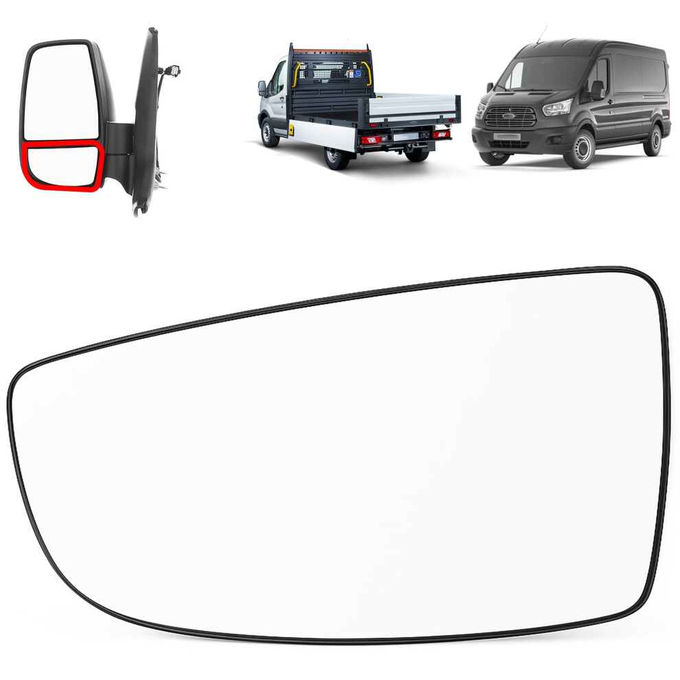 Nimova Wing Mirror Lower Glass Left Passenger Side With Backing Plate For Ford Transit Mk8 2014-2025 | Oem 1855103 Bk3117c718ab 43413973