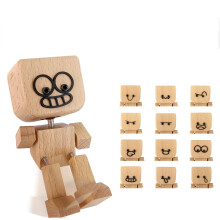 CHANCCI Shaking Wooden Man Figurine, Handmade Shaking Feet Wooden Doll with 12pcs Magnetic Base,Charming Little Woodens Figure That Sways, Handmade W