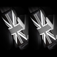 Qirc Car Seat Belt Shoulder Pad, British Union Jack Seat Belt Shoulder Pad 2 Pieces (Grey)