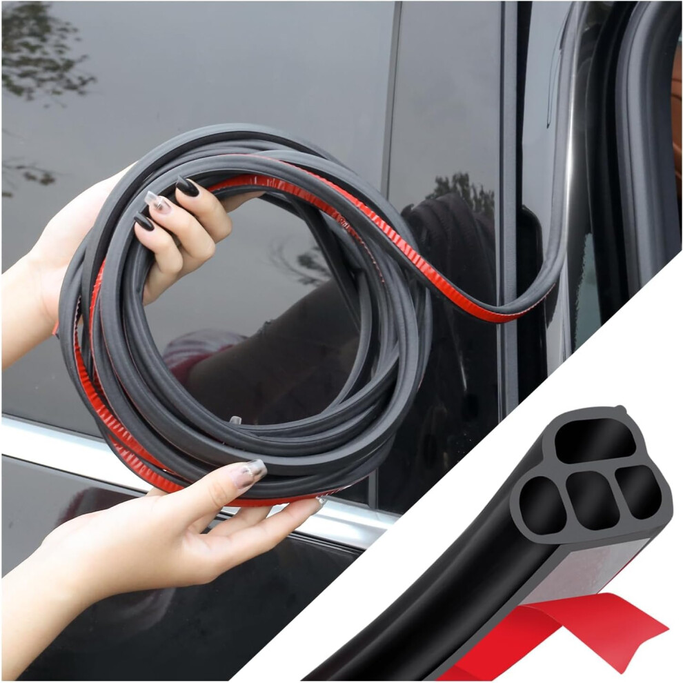 16.4Ft Universal Car Door Seal Strip Car Weather Stripping Double Layer L Shape Self Adhesive Auto Door Soundproofing Weatherstrip For Auto Car Truck 73560746
