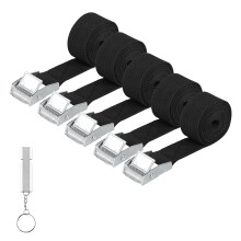 5x Heavy Duty Ratchet Straps, 1.5m x 25mm, 200KG Load Capacity, Quick Release Buckle, Cargo Straps for Trucks, Vans, Roof Boxes, Trailers, Motorcycle