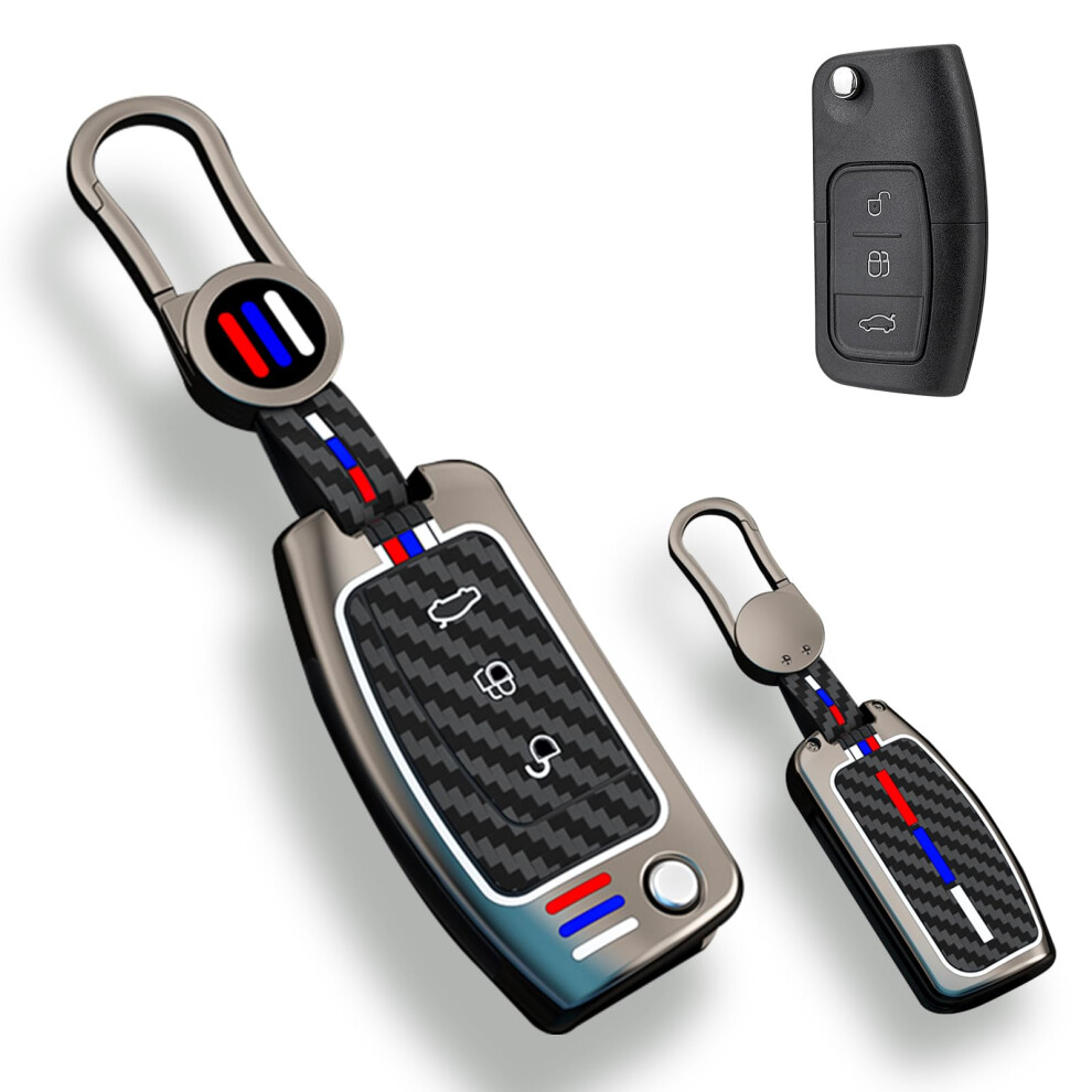 Gzxnkey 3 Button For Ford Fiesta Key Cover For Ford Flip Folding Key Fob Protective Cover For Ford Fiesta Focus Galaxy Fusion Mondeo Mk4 Kuga Key Fob 57688756