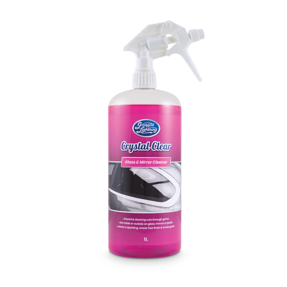 Greased Lightning Crystal Clear Glass And Mirror Cleaner - Fast, Powerful, And Smear-Free Cleaning For Car Windscreen, Windows, And Mirrors 1 Litre 70528916