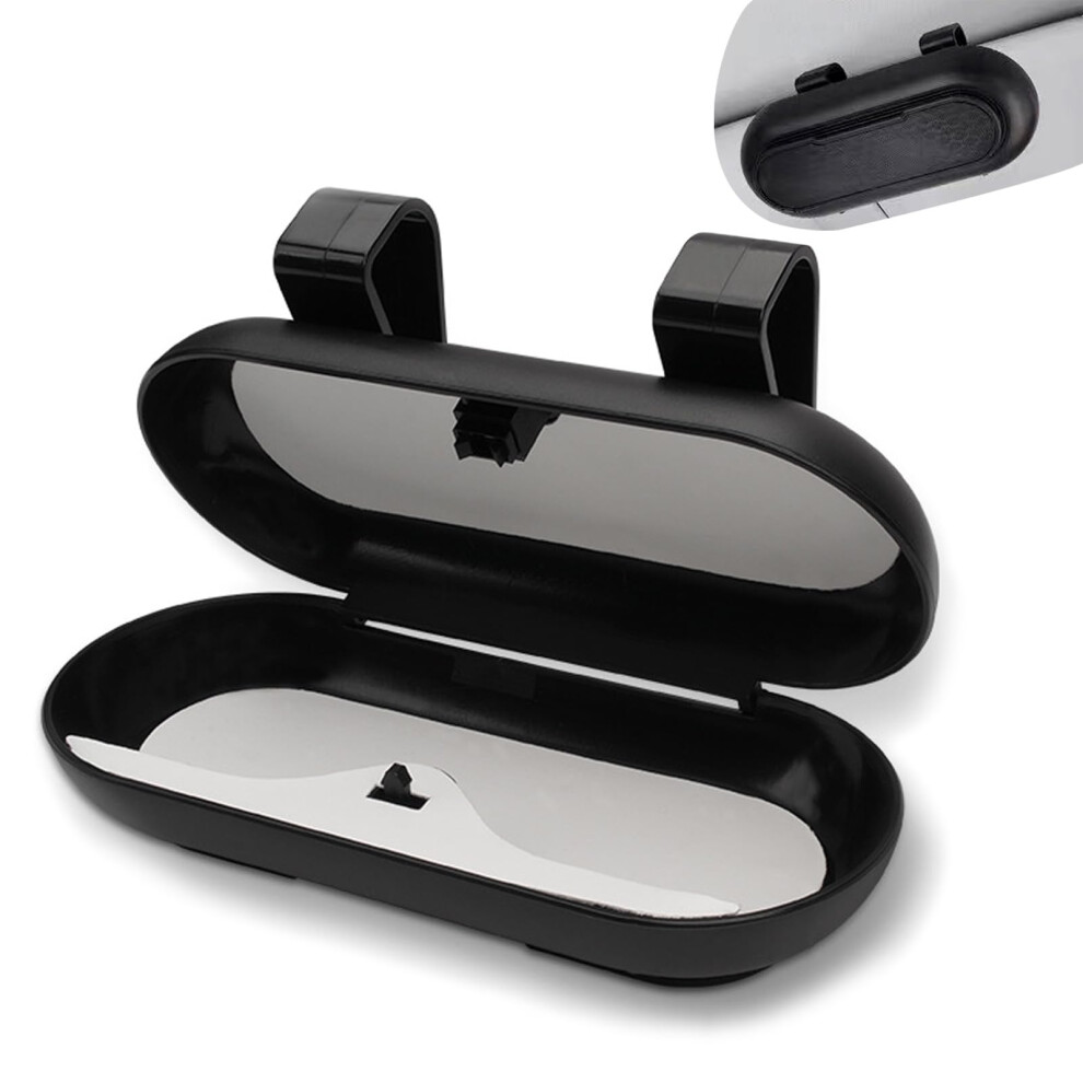 Bsitsss Car Sunglasses Holder, Sunglasses Holder For Car Visor, Glasses Storage Box Sun Glasses Case Organiser For Most Car Models Interior Acc Black 89399101