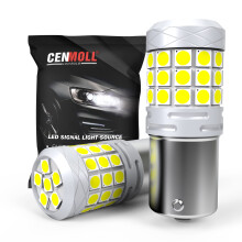 Cenmoll BAU15S 581 PY21W Car Bulb White, Super Bright 40W 2000LM 12V-24V RY10W 581 PY21W Led Bulb Canbus Error Free for Backup Reverse Parking Light