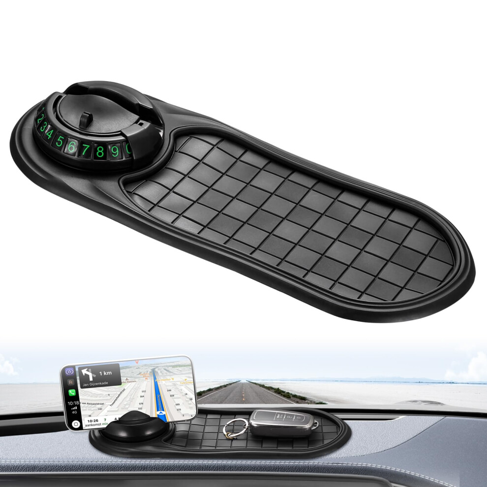 Multifunctional Car Anti Slip Mat, 1 Pcsanti Skid Rotatable Mobile Phone Holder For Car Anti Slip Mats Phone Holdercar Dashboard Pads, Multifunctiona 54656918