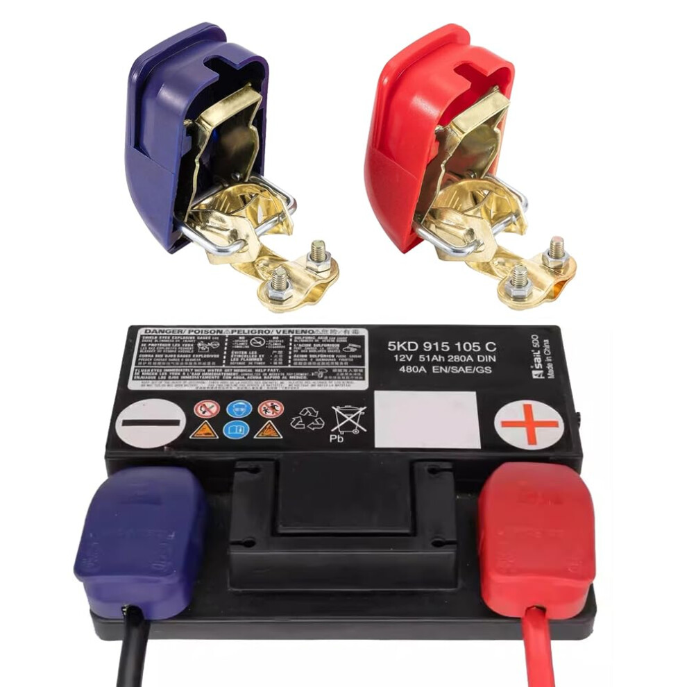 1 Pair Quick Release Battery Terminals, 12V Battery Terminals Clamps Connectors For Car Caravan Motorhome 91374868