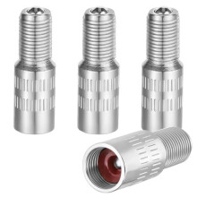 Brass Tyre Valve Extensions 4 Pack – Screw-In Valve Stem Extenders for Car, Motorbike, Truck & Motorhome – Anti-Leak Chrome Adapters (Silver)